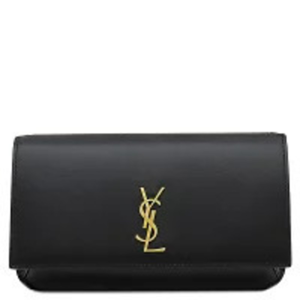 Saint Laurent shoulder bag phone holder calfskin black Monogram Cassandra